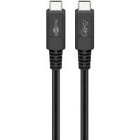 goobay IB-CB034 USB-C > USB-A et USB-C, Câble coaxial Noir, 1 mètre