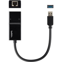 Belkin Adaptateur USB 3.0/ Gigabit Ethernet, Carte réseau Noir