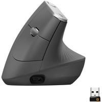 Logitech MX Vertical business , Souris Noir/Argent, 400 - 4000 ppp, Unifying, Bluetooth, USB