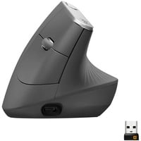 Logitech MX souris ergonomique vertical Noir/Argent, 400 - 4000 dpi, Unifying, Bluetooth, USB