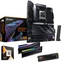 ALTERNATE Upgrade Kit B850 AORUS ELITE WIFI7 + Ryzen 7 9800X3D + 64 Go + SSD 2 To Noir, Carte mère, CPU, mémoire, SSD