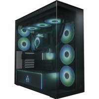 ARCTIC Xtender (Black) boîtier midi tower Noir (Mat) | 2x USB-A | 1x USB-C | RGB | Verre Trempé