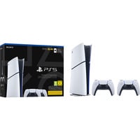 Sony 9020837Sony PS5 ConsoleSlim Digital 825G 2xCntr, Console de jeu Blanc/Noir