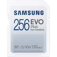 SAMSUNG EVO Plus SDHC 256 Go (2021), Carte mémoire Blanc, MB-SC256K/EU, Class 10
