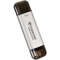 Transcend ESD310 Portable 1 To SSD externe Argent, USB-A 3.2 (10 Gbit/s) | USB-C 3.2 (10 Gbit/s)