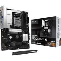 ASRock B850 ROCK WIFI 7 carte mère socket AM5 Noir/Argent, Socket AM5, DDR5, RAID, 2.5Gb-LAN, Wi-Fi 7, BT, Sound, ATX