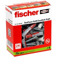 fischer EasyHook Angle DuoPower 8x40, Cheville Blanc