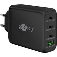 goobay 100W GaN USB-C PD Multiport Quick Charger, Chargeur Noir