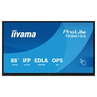 iiyama Prolite TE8613A-B2AG, Affichage public Noir, HDMI, DisplayPort, Audio, LAN, USB, WiFi-6E, Bluetooth 5.0, Android, Touch
