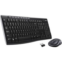 Logitech Wireless Combo MK270 set de bureau Noir, Layout EU (QWERTY), Rubberdome