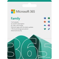 Microsoft 365 Family, Logiciel Anglais, 1 an