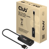 Club 3D Adaptateur actif HDMI + Micro USB vers USB-C Noir