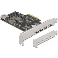 DeLOCK PCI Express x4 vers 4 x USB Type-C + 1 x USB Type-A - SuperSpeed USB 10 Gops, Contrôleur USB Profil bas