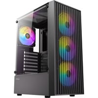 Antec boîtier midi tower Noir | 3x USB-A | Window