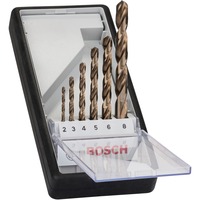 Bosch Coffrets de forets à métaux rectifiés HSS-Co (cobalt), Jeu de mèches de perceuse Perceuse, Ensemble de forets, Métal, 135°, 6 pièce(s), 156,5 x 69,5 x 23 mm