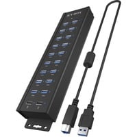 ICY BOX IB-HUB 1720-U3, Hub USB Noir