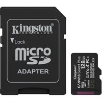 Kingston Canvas Select Plus 128 Go MicroSDXC, Carte mémoire Noir, UHS-I U1, classe 10, V10, adaptateur SD inclus
