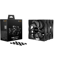 be quiet! Pure Wings 3 140mm PWM 3-Pack, Ventilateur de boîtier Noir