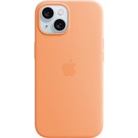 Apple Coque en silicone avec MagSafe pour iPhone 15, Housse/Étui smartphone Orange clair