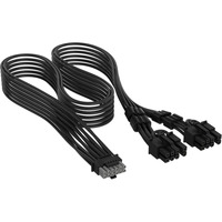 Corsair PCIe 12 V - 2 x 6 vers 2 x 8 broches (6+2 séparées), Câble Noir, 650 mm