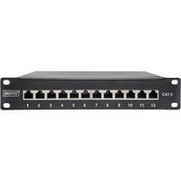 Digitus Patchp. 10" Cat.6 12port 1HE, Panneau de brassage Noir