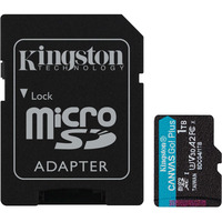 Kingston Canvas Go! Plus microSDXC 1 To, Carte mémoire Noir, Avec adaptateur, Classe 10, UHS-I U3, V30, A2
