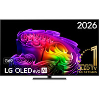 LG OLED evo AI G6 65" Ultra HD TV OLED Noir, 4x HDMI, 3x USB, Optique, Bluetooth, LAN, WLAN, CI+, HDR10, Dolby Vision