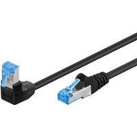 goobay Câble de raccordement Cat.6 S/FTP (PiMF), 1x 90° Noir, 1 mètre