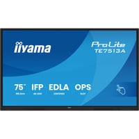 iiyama ProLite TE7513A-B1AG, Affichage public Noir, Touch, HDMI, DisplayPort, Audio, LAN, WiFi 6, USB-C, Android 14
