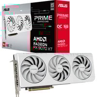ASUS Prime -RX9070XT-O16G-WHITE AMD Radeon RX 9070 XT 16 Go GDDR6, Carte graphique Blanc, Radeon RX 9070 XT, 16 Go, GDDR6, 256 bit, 7680 x 4320 pixels, PCI Express 5.0