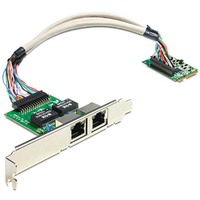 DeLOCK Delock Mini PCIe PCIe 2 x Gigabit LAN, Carte réseau 