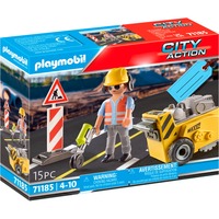 PLAYMOBIL City Action - Ouvrier avec scie de sol, Jouets de construction 71185