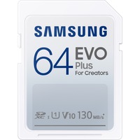 SAMSUNG EVO Plus SDHC 64 Go (2021), Carte mémoire Blanc, MB-SC64K/EU, Class 10
