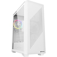Sharkoon VS9 RGB White, Boîtier PC Blanc, 2x USB-A | 2x USB-C | RGB | Verre trempé