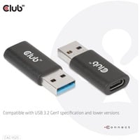 Club 3D USB-C 3.2 > USB-A 3.2 Gen 1, Adaptateur Noir
