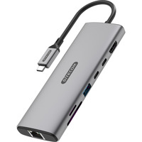 Sitecom Adaptateur multiport USB-C 6 en 1 LAN, Station d'accueil Gris