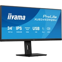 iiyama ProLite XUB3493WQSU-B6 34" Moniteur UltraWide Noir (Mat), 1x DisplayPort, 2x HDMI, 2x USB-C, 2x USB-A, 120 Hz