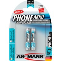 Ansmann 800 mAh DECT, Batterie Argent, 2x AAA (Micro)