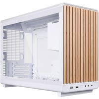Lian Li A3-mATX Blanc (Wood Edition) boîtier midi tower Blanc/bois | 2x USB-A | 1x USB-C | Window