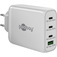 goobay 100W GaN USB-C PD Multiport Quick Charger, Chargeur Blanc