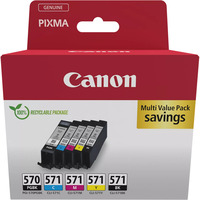 Canon Encre - PGI-570BK / CLI-571 BK/C/M/Y Multipack Pigment noir, noir, cyan, magenta, jaune