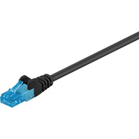 goobay Câble réseau Cat.6A Noir/Bleu, 1 mètre, U/UTP, RJ-45
