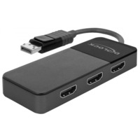 DeLOCK DisplayPort 1.4 > 3x HDMI MST, Repartiteur HDMI Noir, 0,125 mètre