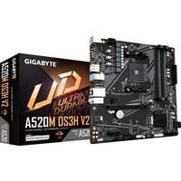 GIGABYTE A520M DS3H V2, Socket AM4 carte mère Noir/gris, RAID, Gb-LAN, Sound, µATX