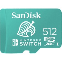 SanDisk SDSQXAO-512G-GNCZN mémoire flash 512 Go MicroSDXC UHS-I, Carte mémoire Menthe, 512 Go, MicroSDXC, UHS-I, 100 Mo/s, 90 Mo/s, Vert