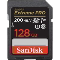 SanDisk Extreme PRO SDXC 128 Go, Carte mémoire Noir, UHS-I, Classe 10, U3, V30