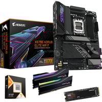 ALTERNATE Upgrade Kit X870E AORUS ELITE WIFI7 + Ryzen 7 9800X3D + 64 Go + SSD 2 To Carte mère, CPU, mémoire, SSD