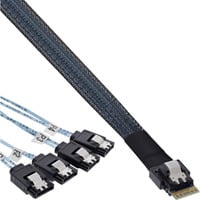 InLine SlimSAS SFF-8654 > 4x SATA, Câble 0,5 mètre