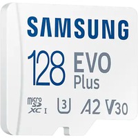 SAMSUNG EVO Plus 128 Go microSDXC (2021), Carte mémoire Blanc, UHS-I U3, Class 10, V30, A2