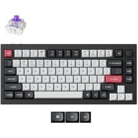 Keychron Q1 HE-H1Z QMK, clavier Noir, Layout DE, Gateron Double-Rail Magnetic Nebula, RGB led, 75%, Hot-swappable, Bluetooth, 2.4GHz